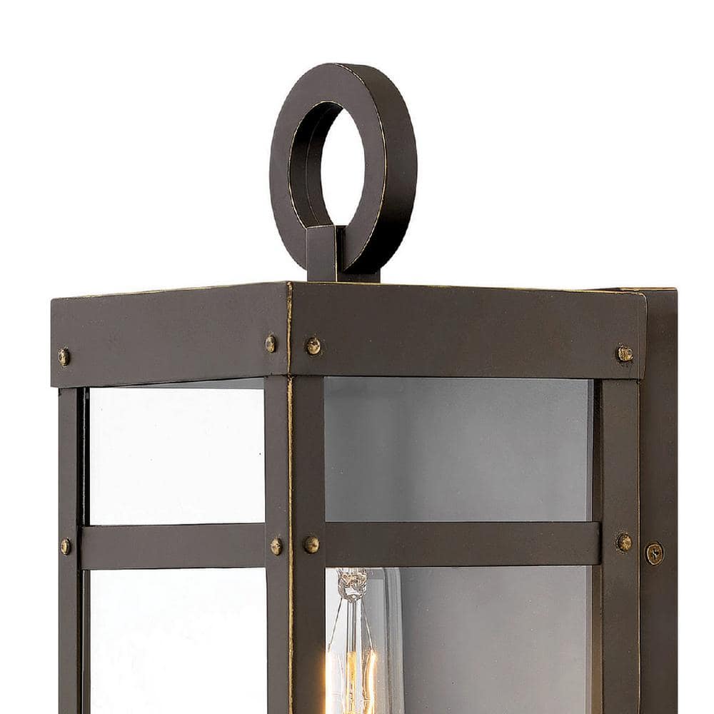 Porter Estate Series 1-Light Dimmable Sconce in Oil Rubbed Bronze with Clear Glass