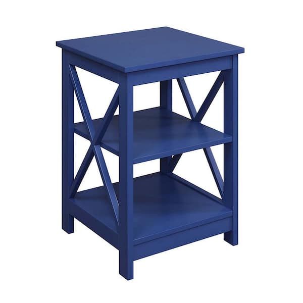 Convenience Concepts Oxford 15.75 in. Cobalt Blue Standard Square MDF End Table with Shelves