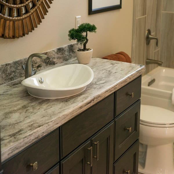 2 in. x 2 in. Solid Surface Countertop Sample in Hazelnut