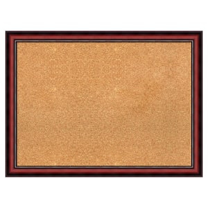 Rubino Cherry Scoop Wood Framed Natural Corkboard 31 in. x 23 in. Bulletin Board Memo Board