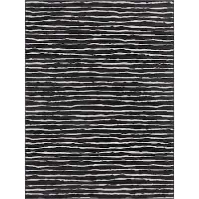 Striped Black Outdoor Rugs, Indoor Outdoor Black And White Striped Rug 5×7