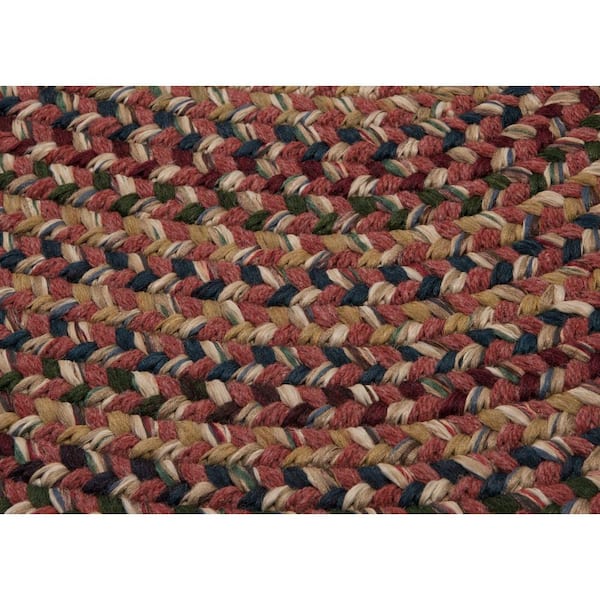 Petra Rosewood 8 ft. x 11 ft. Oval Braided Area Rug