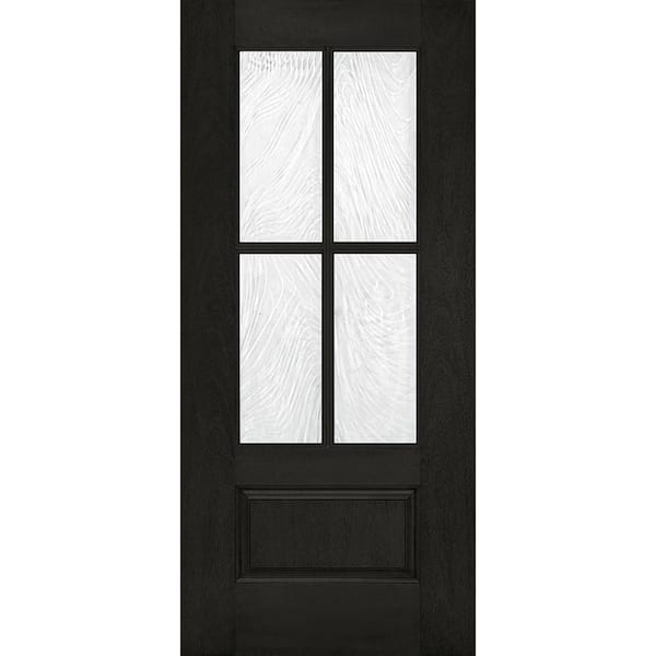 Steves & Sons 36 in. x 80 in. Regency Universal Handing 3/4-Lite 4SDL Brook Decorative Glass Onyx Fiberglass Front Door Slab