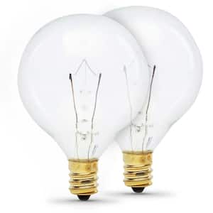 25-Watt G16.5 E12 Vanity Bathroom Incandescent Light Bulb, Soft White 2700K (2-Pack)