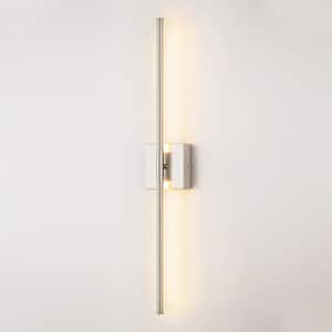 Allison 27.5 in. 1-Light Chrome Linear Dimmable LED Wall Sconce