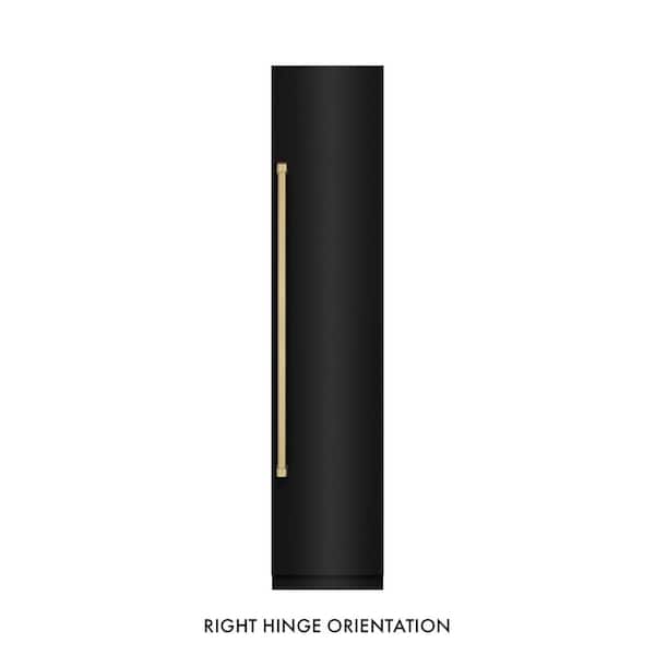 18 in. 8.6 cu. ft. Black Stainless Right Hinge Upright Column Freezer in Graphite Gray and Champagne Bronze Accents