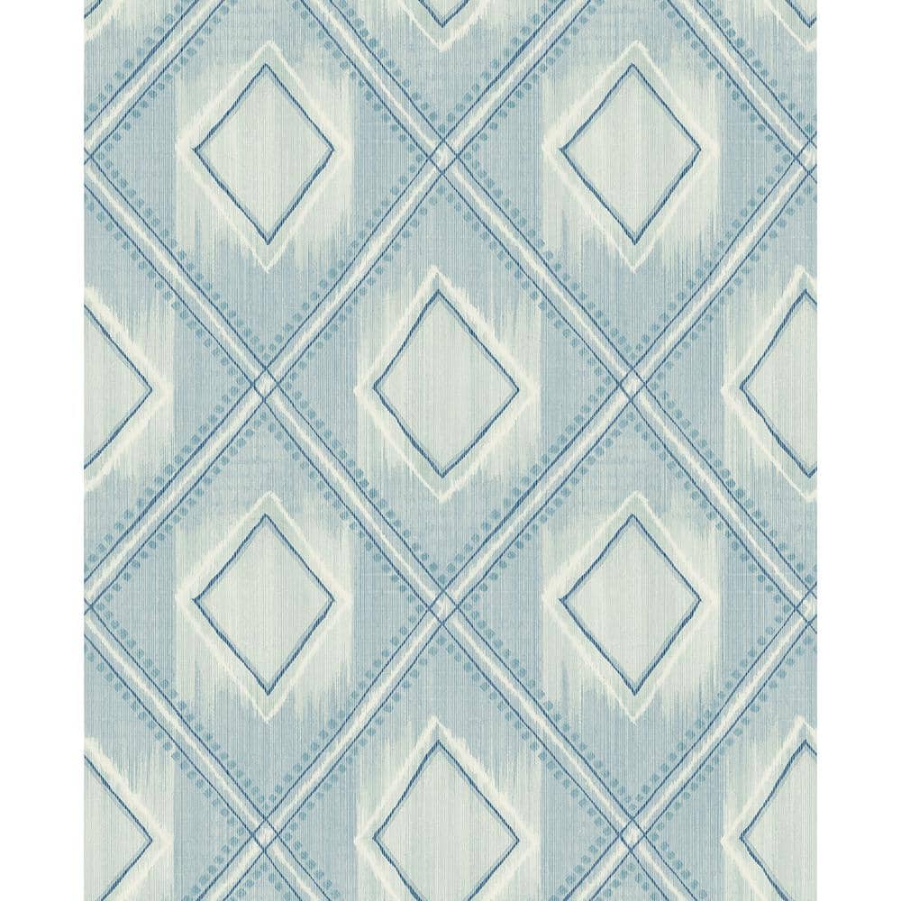 CASA MIA Ikat Texture Light Bleu & White Textile NonPasted Wet