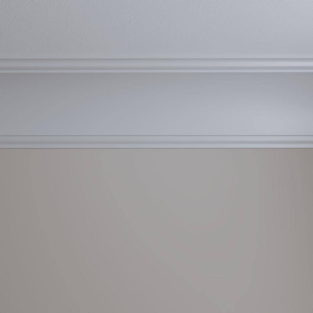 Primed White Polyurethane Geometric Crown Moulding Sample