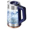 Elite Gourmet 1.2L Adjustable Temperature Electric Glass Kettle (Slate  Blue) 5 cups EKT1220DB - The Home Depot