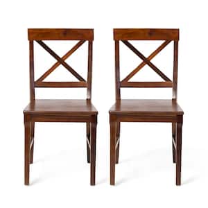 Bostwick Rich Mahogany Solid Wood Dining Chair (Set of 2)