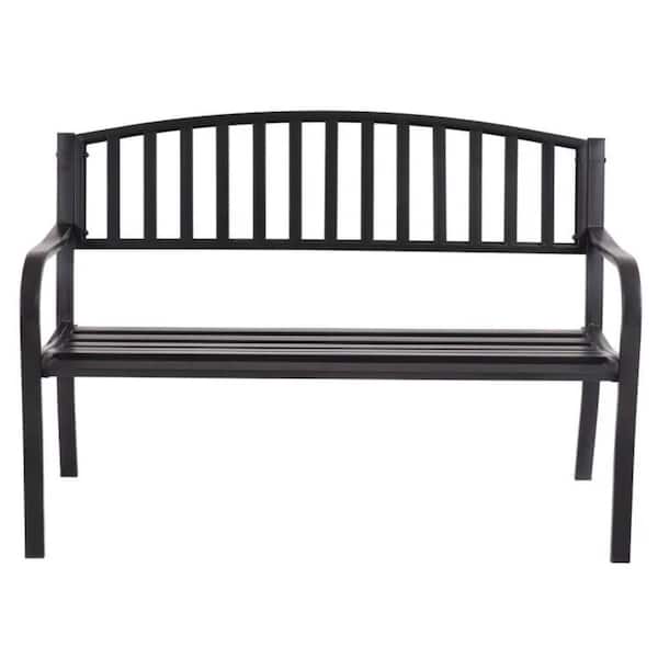 3-Person 50 in. Metal Patio Garden Outdoor Bench Loveseats, Easy to Maintain Clean