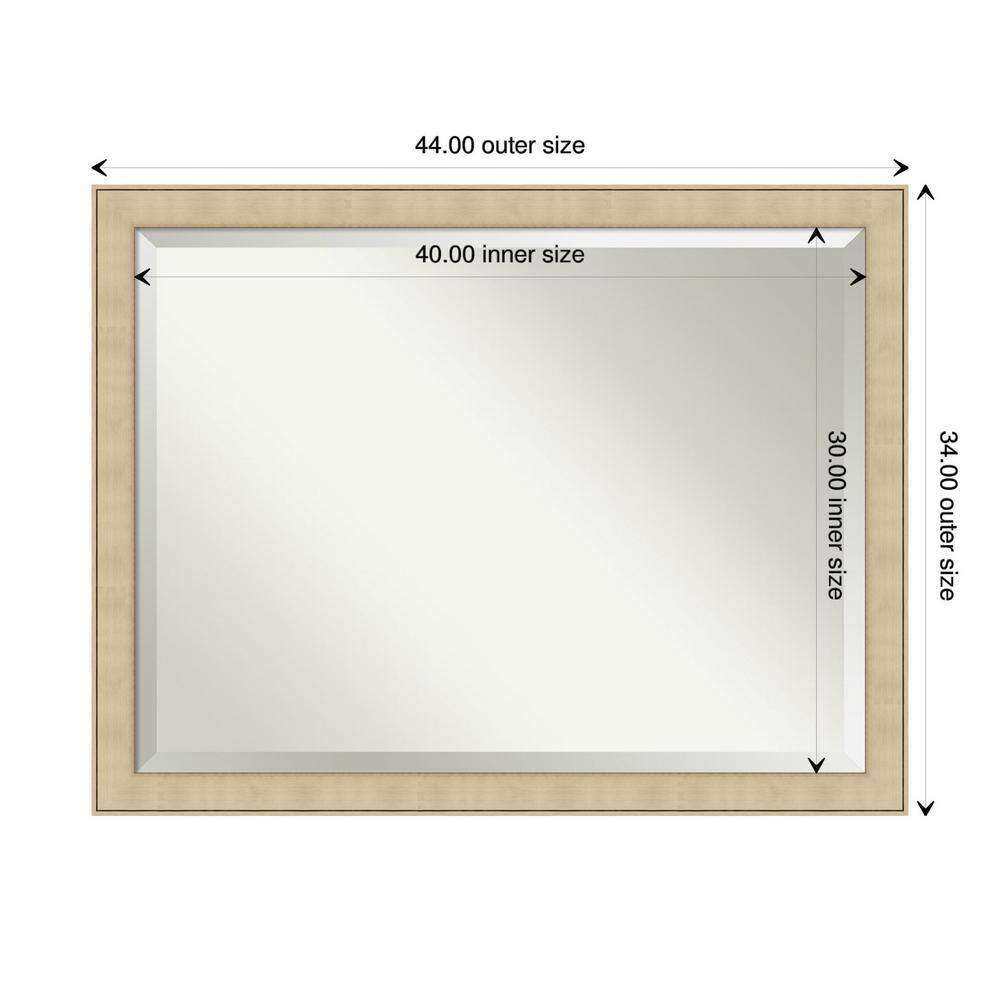 Classic Honey Silver Rectangular Full-Length Wall Mirror 34" x 44"
