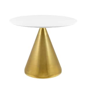 Tupelo 36 in. Gold White Dining Table