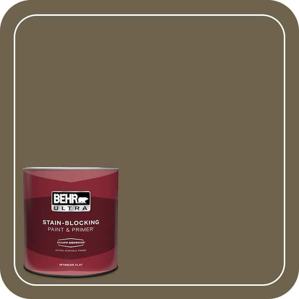 BEHR ULTRA 1 qt. Home Decorators Collection #HDC-AC-15 Peat Extra Durable Flat Interior Paint & Primer