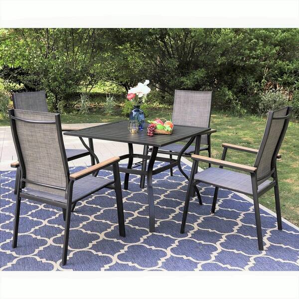 aluminum slat patio table