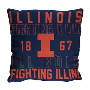 NCAA Illinois Stacked Multi-Colored 20"  Throw Pillow