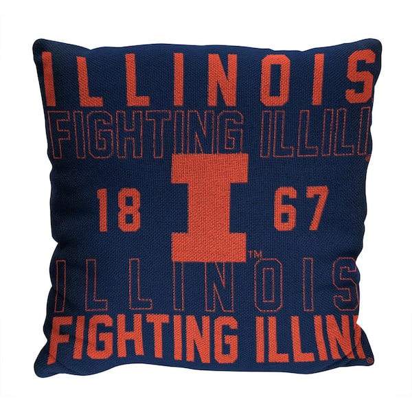 THE NORTHWEST GROUP NCAA Illinois Stacked Multi-Colored 20"  Throw Pillow