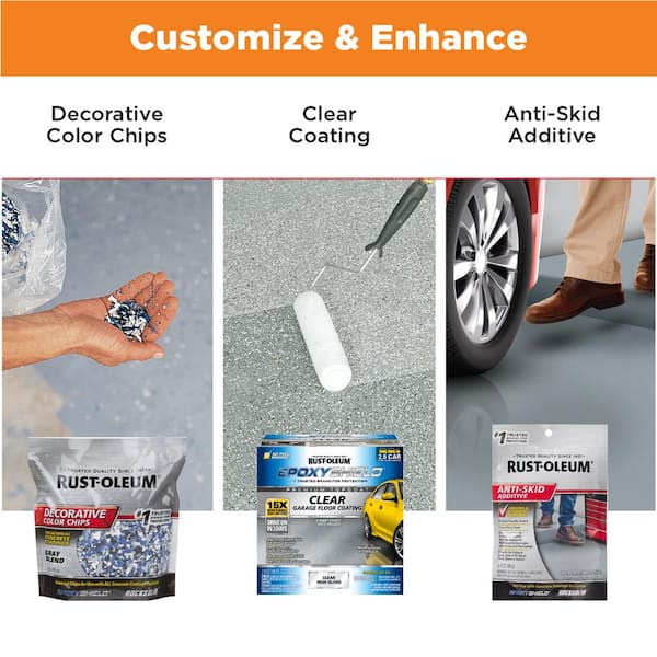 Rust-Oleum EpoxyShield - 2 Gal. Gray 2-Part High-Gloss Epoxy Garage Floor Coating Kit