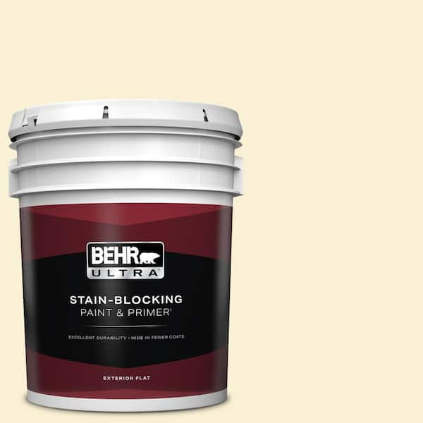 BEHR ULTRA 5 gal. #340A-1 Pineapple Fizz Flat Exterior Paint & Primer