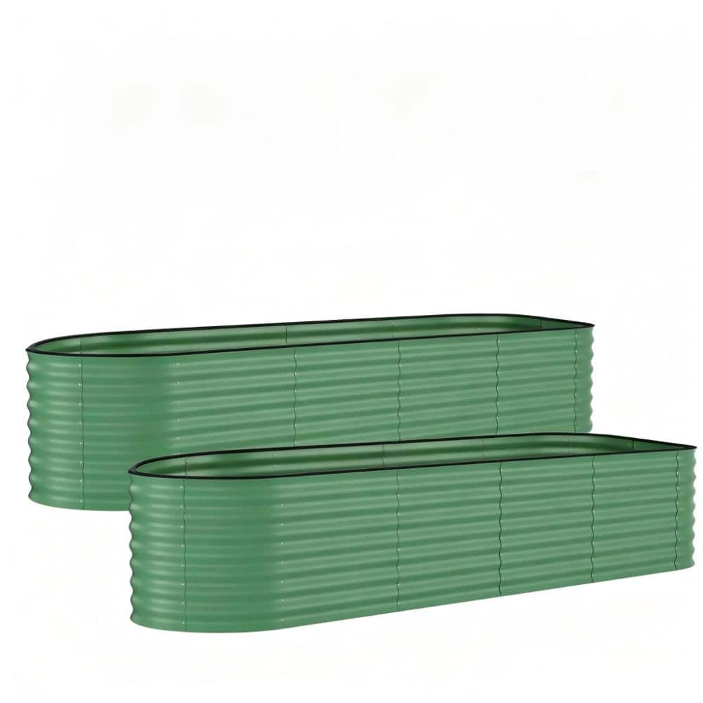 Durable Galvanized Raised Garden Bed Set for Vegetables & Flowers Rust-Resistant 240x120x60cm Green 2pk w/Edge price history on PriceWatchPro