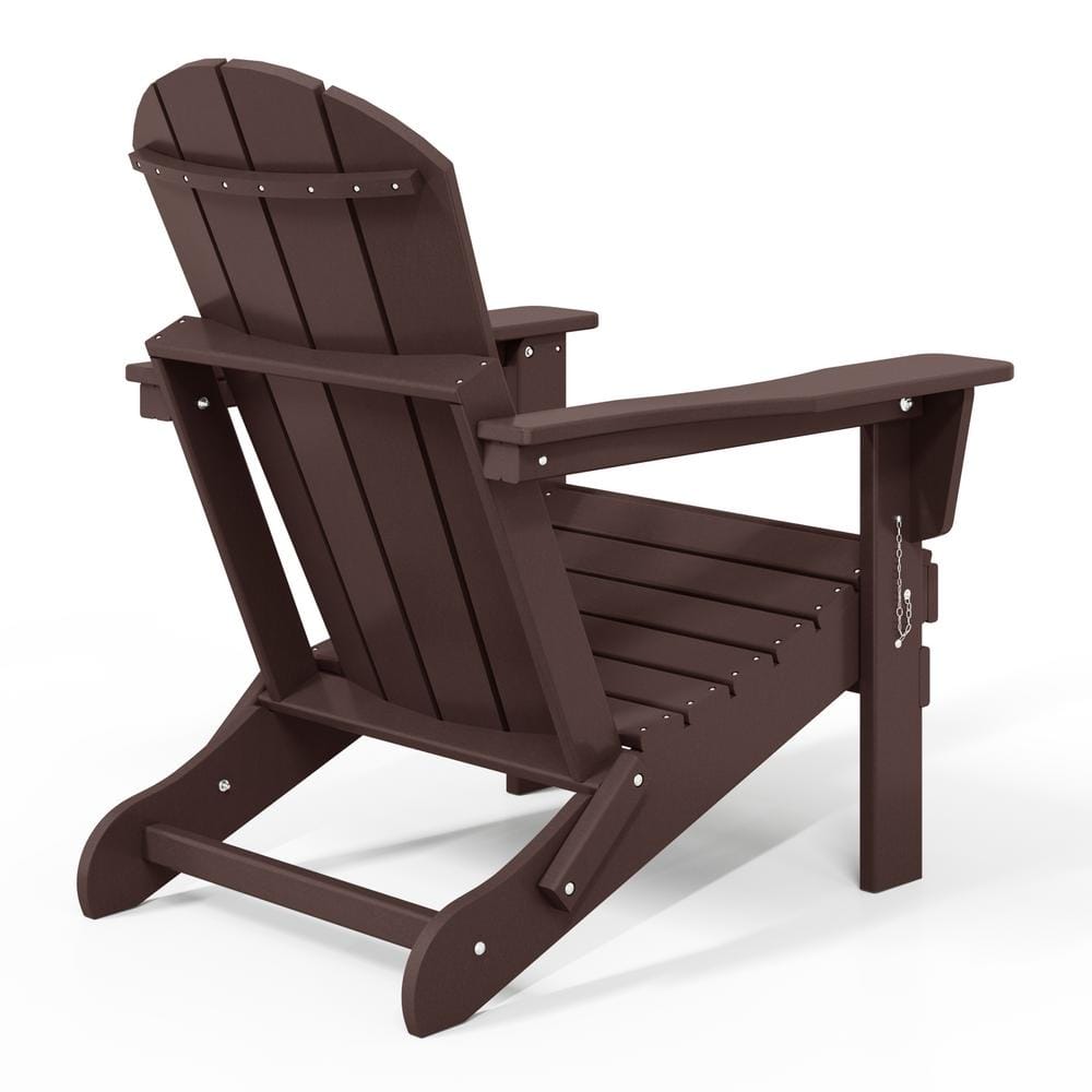 Dark Brown Moisture-Proof Finish Adirondack Chair Set of 2