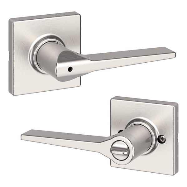 Kwikset Hollis Satin Nickel Bed/Bath Privacy Door Handle