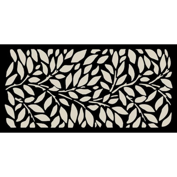New Style MetalArt Laser Cut Metal Black TreeLeaves Privacy Fence Screen (24 in. x 48 in. per Piece 1-Piece)
