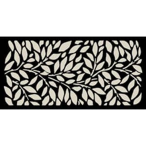 New Style MetalArt Laser Cut Metal Black TreeLeaves Privacy Fence Screen (24 in. x 48 in. per Piece 1-Piece)