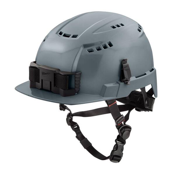 Milwaukee BOLT Gray Type 2 Class C Front Brim Vented Safety Helmet w/4XL/5XL Yellow Class 2-High Vis. Safety Vest w/10-Pockets