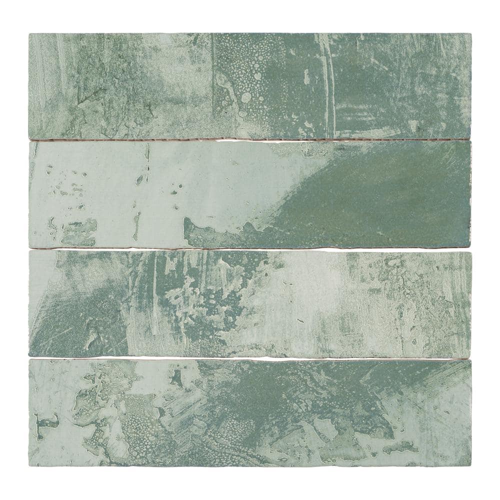 Splash Viridian Green 3" x 12" Glossy Ceramic Subway Tile