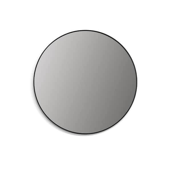 Altair Liceo 42 in. W x 42 in. H Medium Round Aluminum Framed Wall Bathroom Vanity Mirror in Matt Black