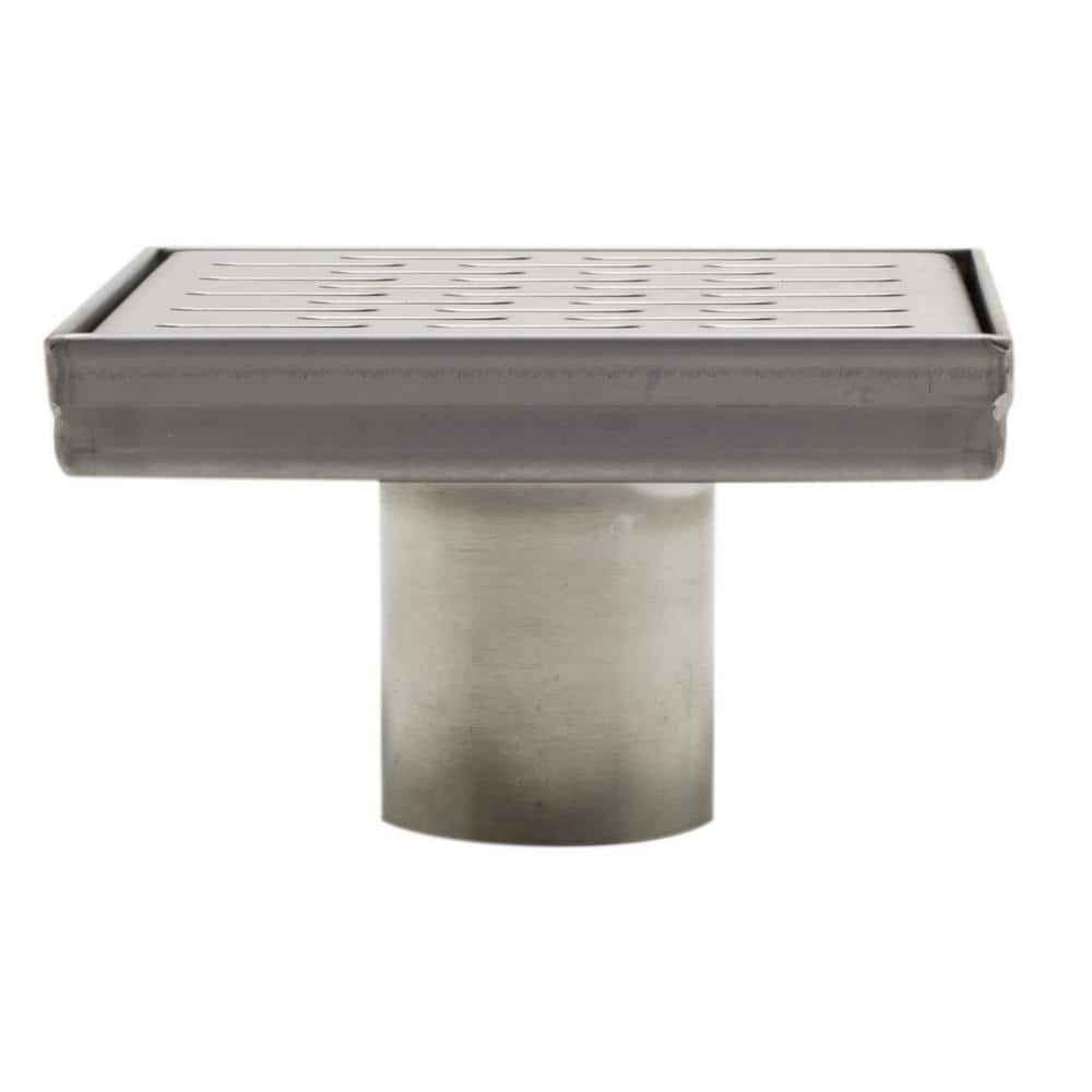 5.25'' Square Silver Stainless Steel Shower Drain