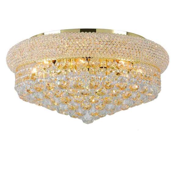 Worldwide Lighting Empire Collection 10-Light Crystal and Gold Ceiling Light