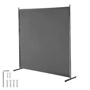 Room Divider, 6 ft. Single Panel Privacy Screen, Freestanding Partition Divider for Room, Grey Polywire