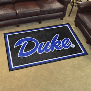 Duke Blue Devils Black 4 ft. x 6 ft. Plush Area Rug