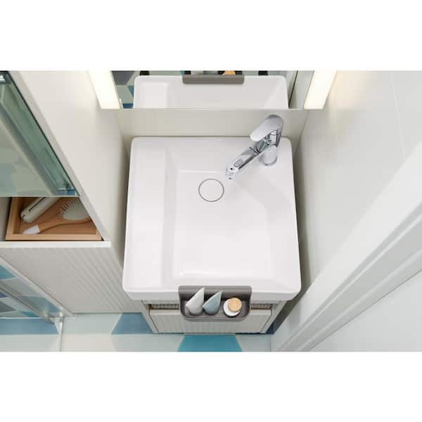 Spacity 18 in. W x 7.125 in. D Vitreous China Vanity Top in White with White Integrated Rectangular Single Sink
