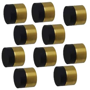 DSIX 1 in. L, 1-3/16 in. Dia Satin Brass PVD Stainless Steel Round Wall Mount Door Stop (10-Pack)