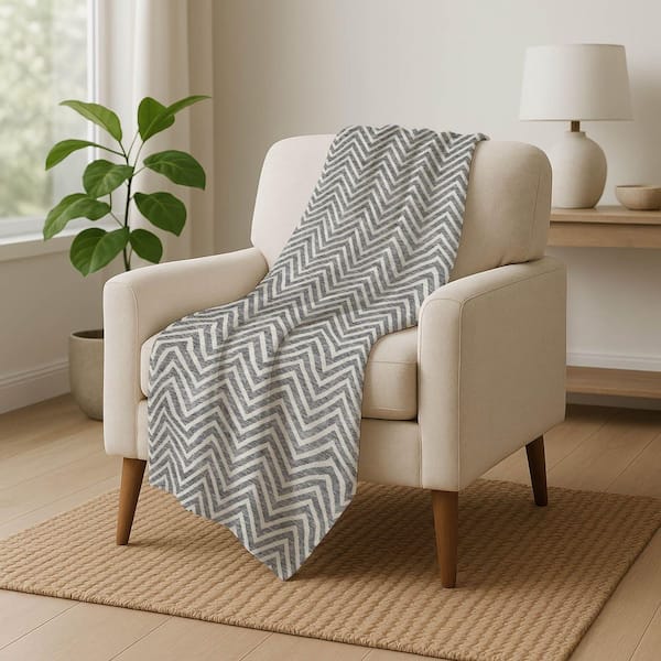Premium Machine Washable ASB934 Gray 50 in. x 70 in. Sherpa Throw Blanket