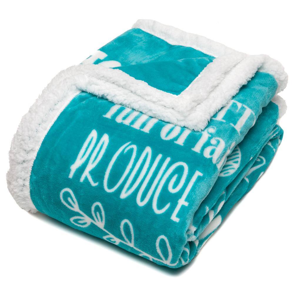 Teal Reversible Fleece and Sherpa Electric Throw Blanket