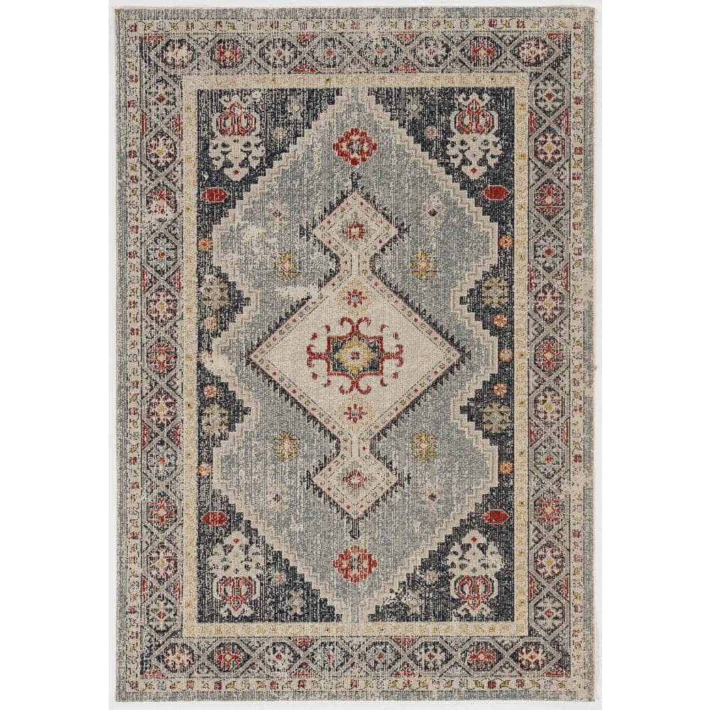 Puissant Zero Marle Ivory and Blue 2 ft. x 3 ft. Area Rug price history on PriceWatchPro