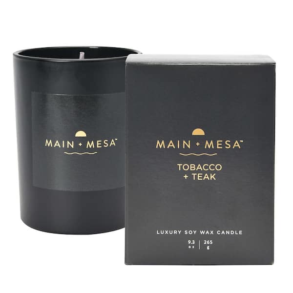 Unbranded 9.3 fl. oz. Tobacco and Teak Scented Candle in Matte Black Glass and Gift Box (1-Pack)