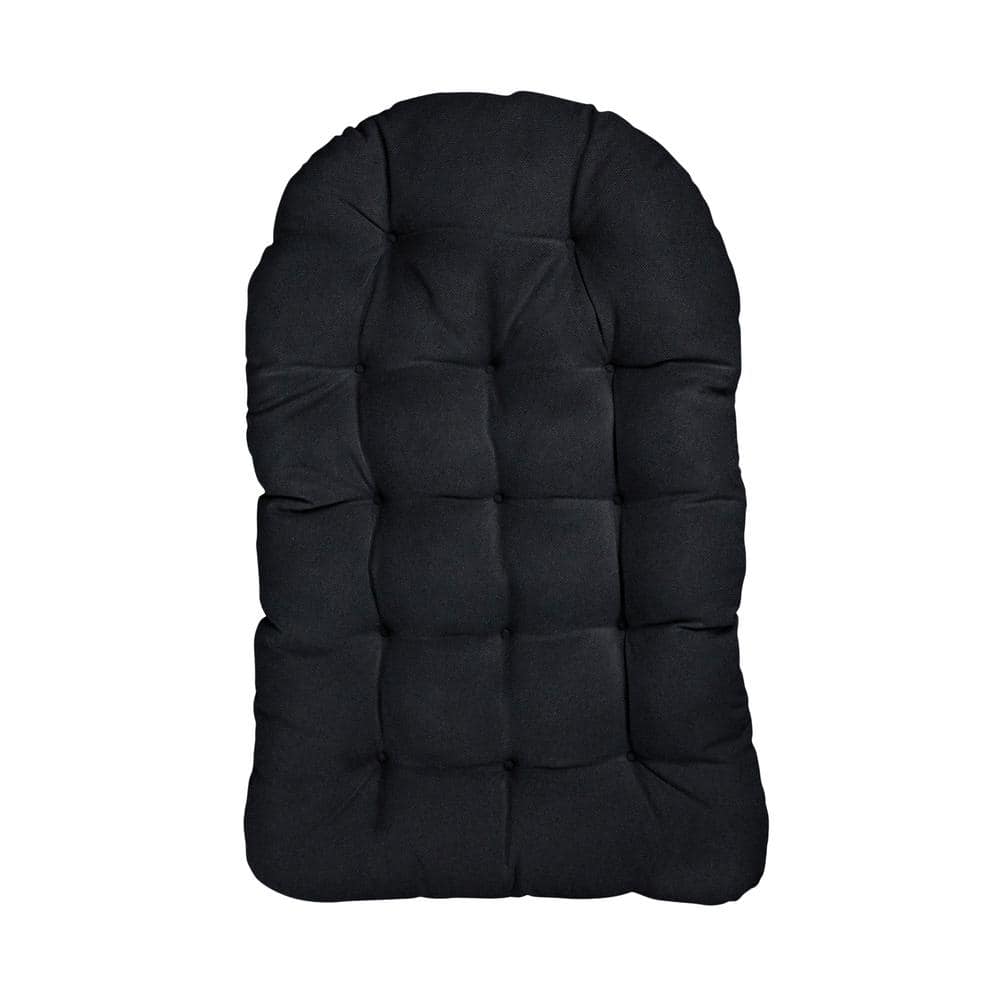 27 in. x 44 in. Indoor/Outdoor Egg Chair Cushion in Black