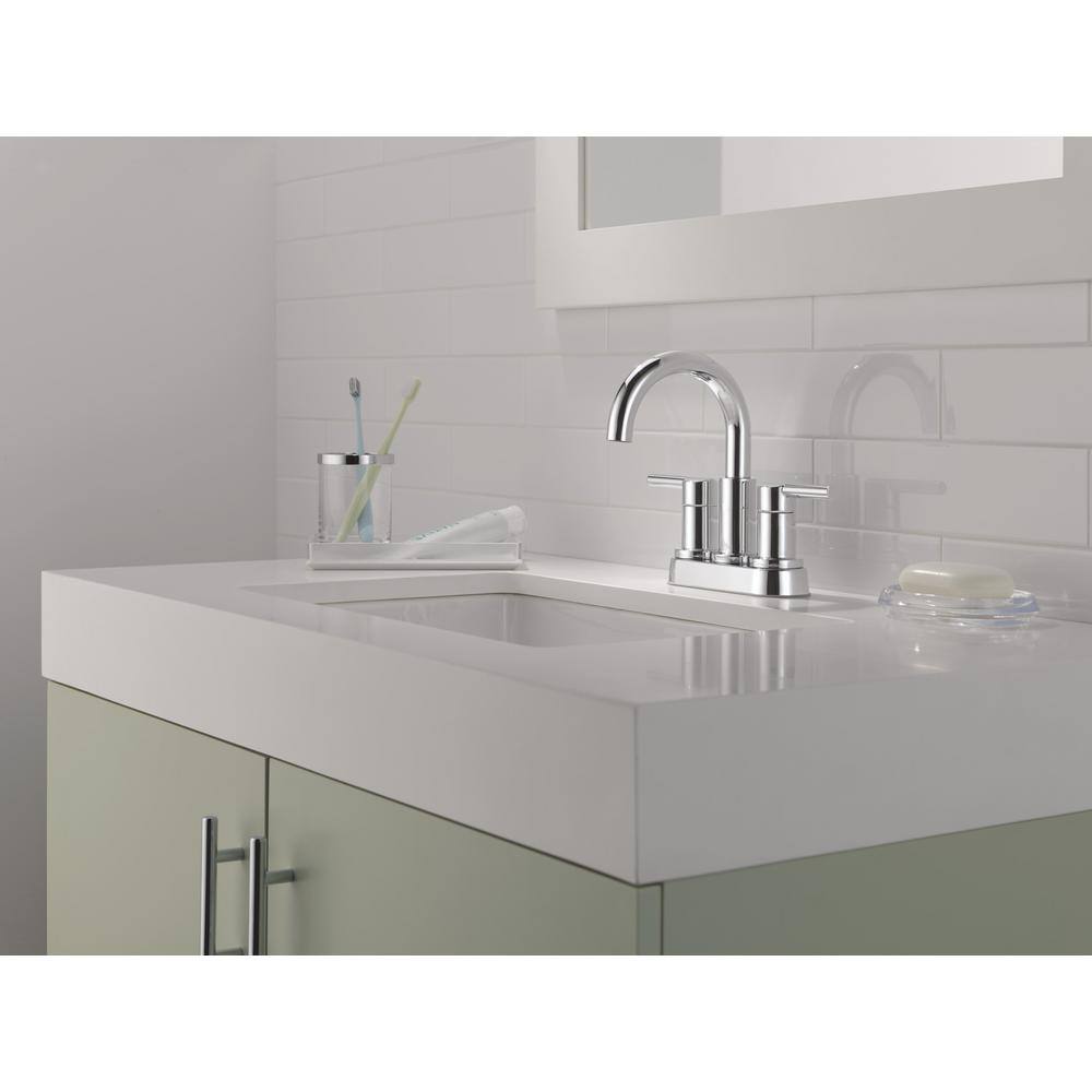 Nicoli Polished Chrome Double Handle Centerset Bathroom Faucet