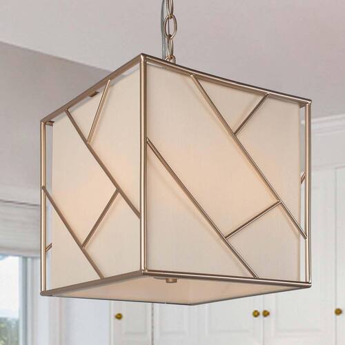 Modern Farmhouse Cage Shaded Chandelier Pendant Light, 4-light