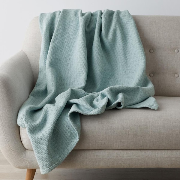 The Company Store Organic Cotton Gray Solid Woven Throw Blanket