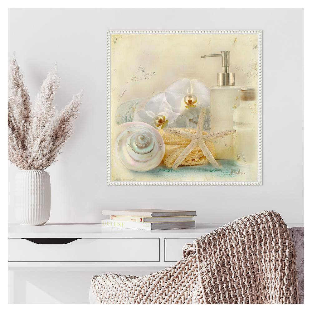 Nautical Still Life Framed Canvas Wall Art with Beaded Perimeter
