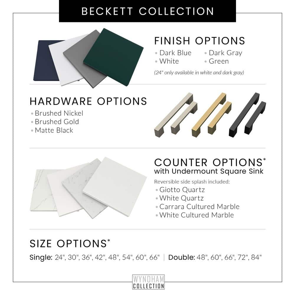 Beckett 30" White Freestanding Single Vanity with Quartz Top