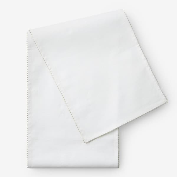 Company Cotton Pom Fringe 16 in. W x 90 in. L Metallic Gold Seasonal Cotton Table Runner