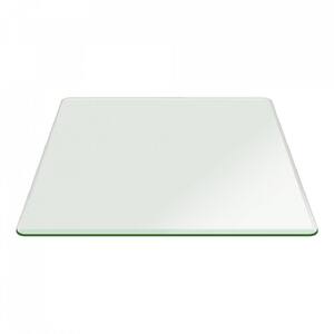 12 in. Clear Square Glass Table Top 1/2 in. Thick Bevel Polish Tempered Radius Corners