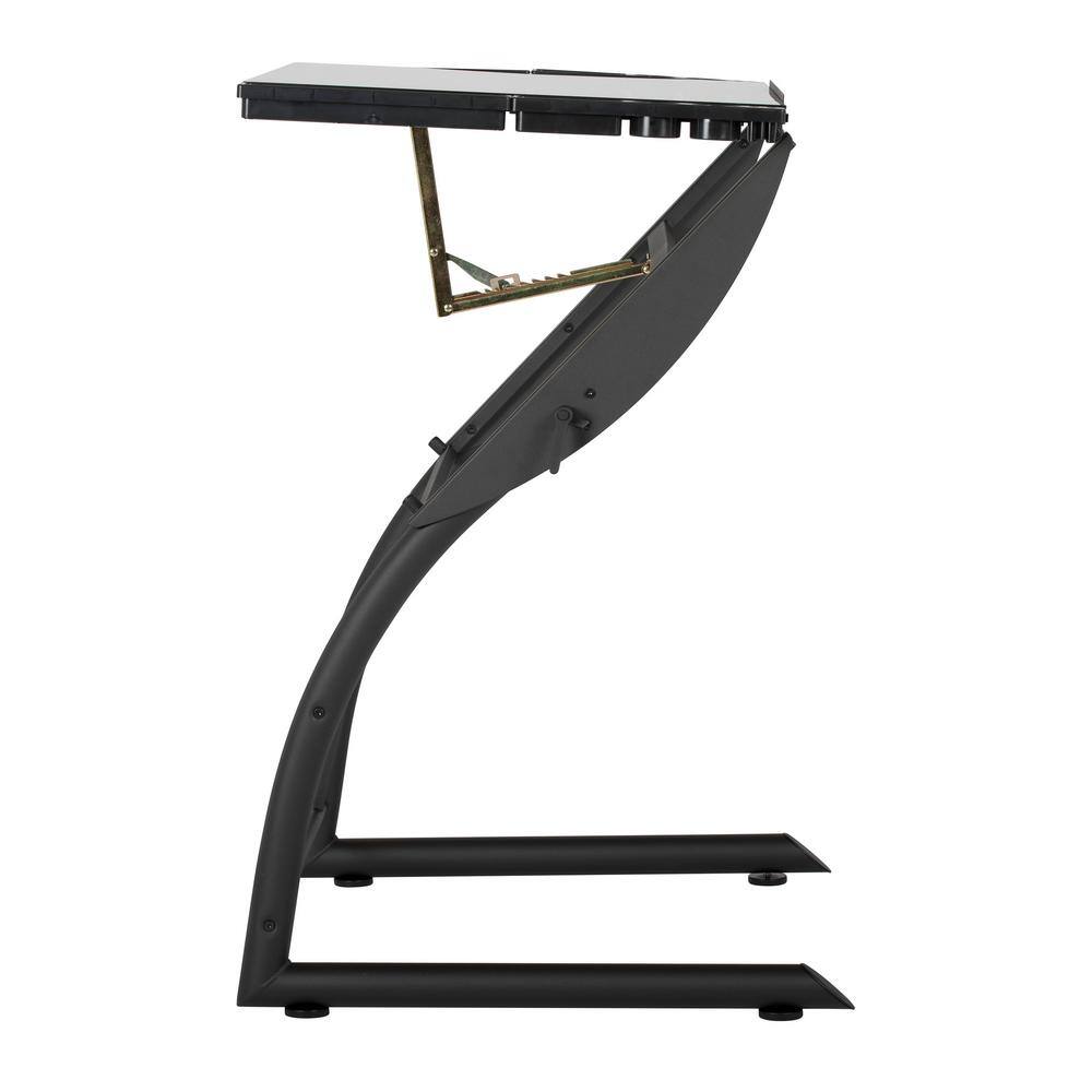 Versatile TriFlex 45" Glass Top Adjustable Drafting Table, Black